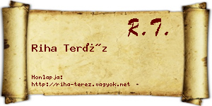 Riha Teréz névjegykártya