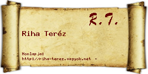 Riha Teréz névjegykártya